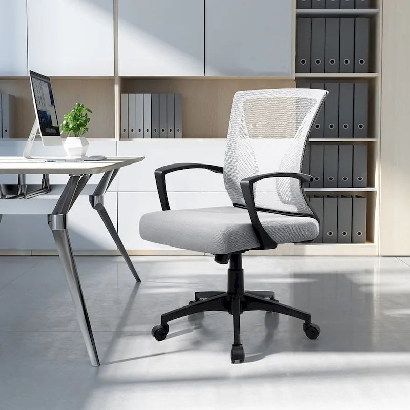 Mid-Back Mesh Ergonomic Office Chair with Lumbar Support and Armrests, Multi-Color