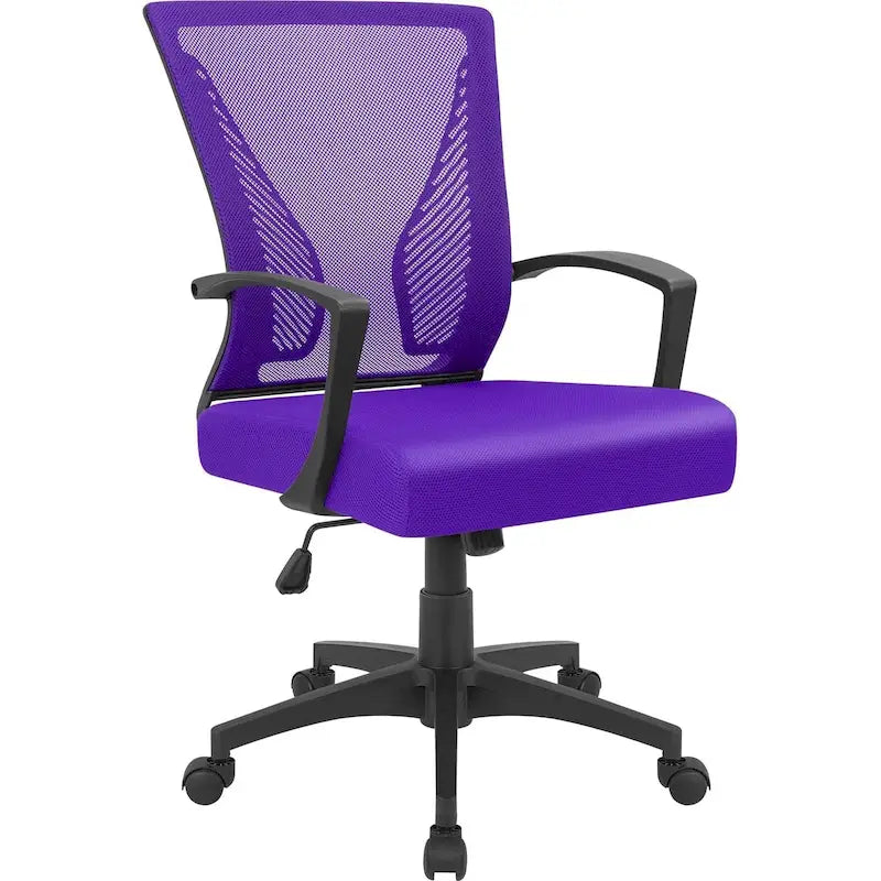 Mid-Back Mesh Ergonomic Office Chair with Lumbar Support and Armrests, Multi-Color