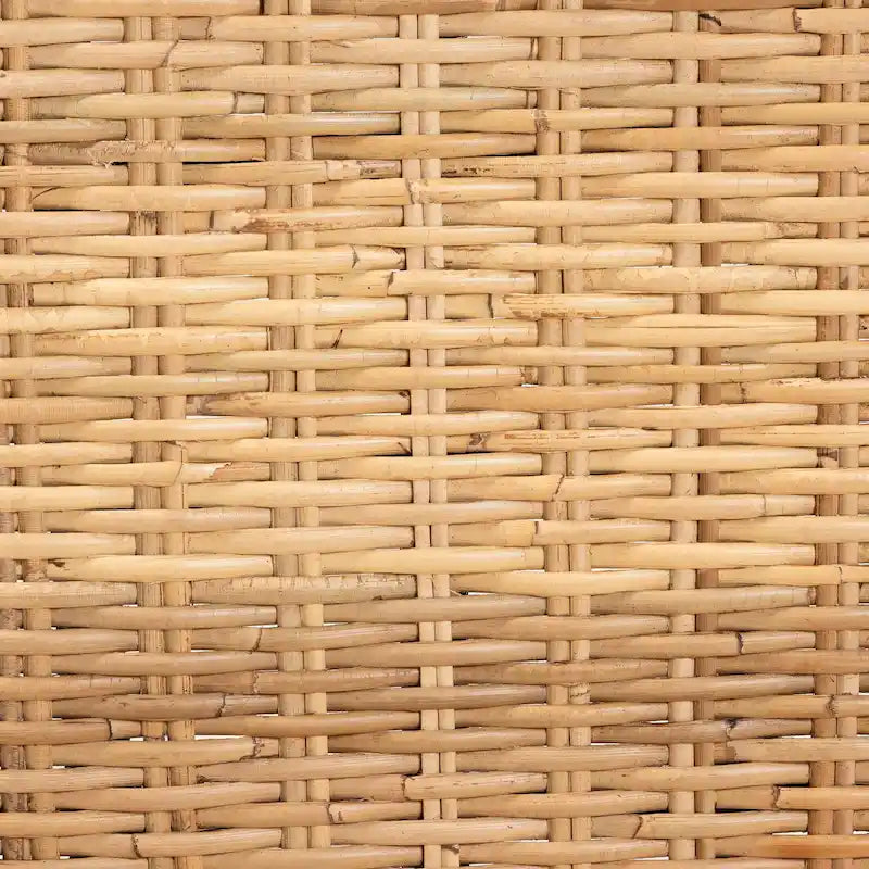 Bohemian Mango Wood and Natural Rattan Dining Chair, Set of 2, Dark Brown