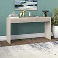 55" Modern Console Table with Fluted Front Panel and Parsons-Style Frame, Multi-Color