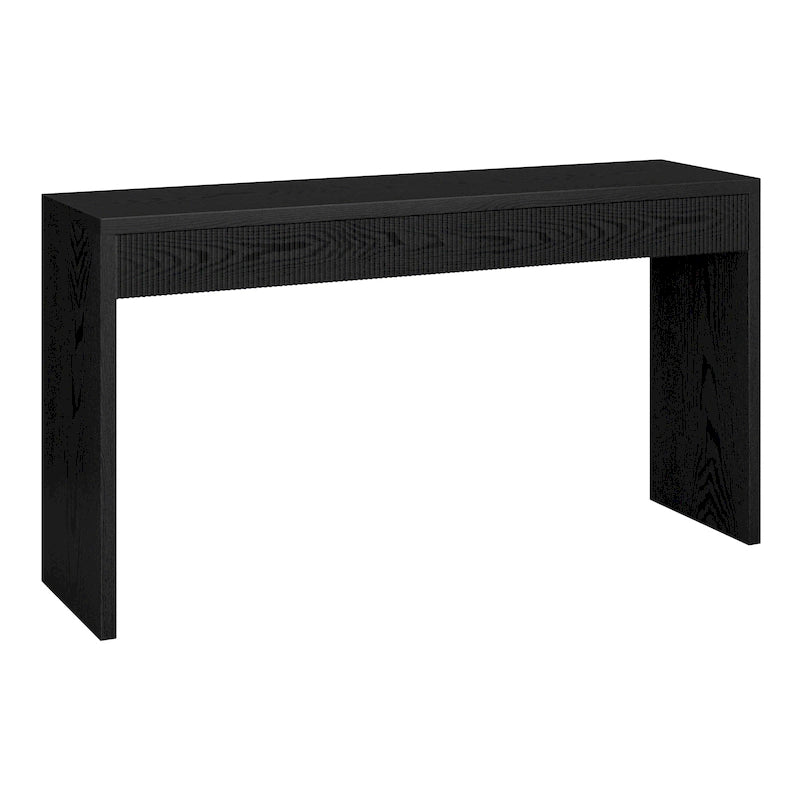 55" Modern Console Table with Fluted Front Panel and Parsons-Style Frame, Multi-Color
