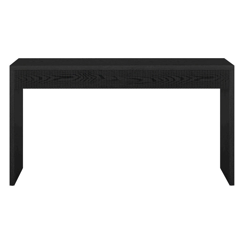 55" Modern Console Table with Fluted Front Panel and Parsons-Style Frame, Multi-Color
