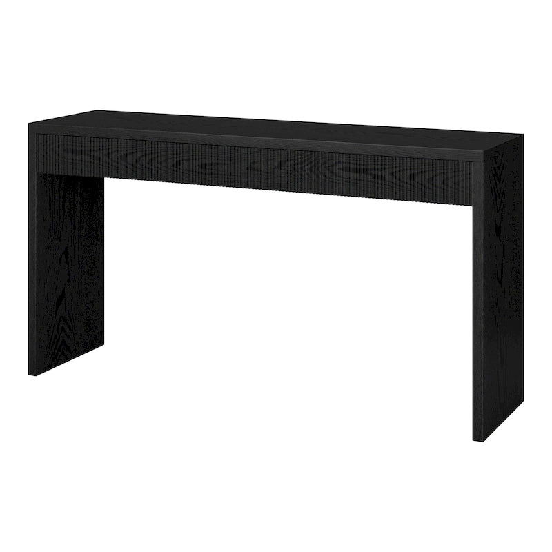 55" Modern Console Table with Fluted Front Panel and Parsons-Style Frame, Multi-Color