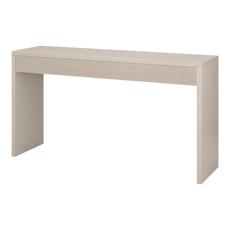 55" Modern Console Table with Fluted Front Panel and Parsons-Style Frame, Multi-Color