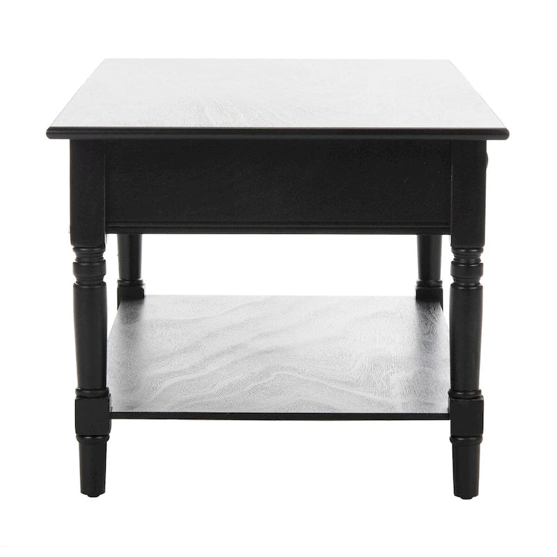 Farmhouse Pine Wood Coffee Table with 2 Drawers and Lower Shelf, Multi-Color