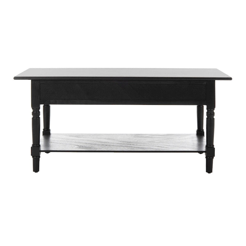 Farmhouse Pine Wood Coffee Table with 2 Drawers and Lower Shelf, Multi-Color