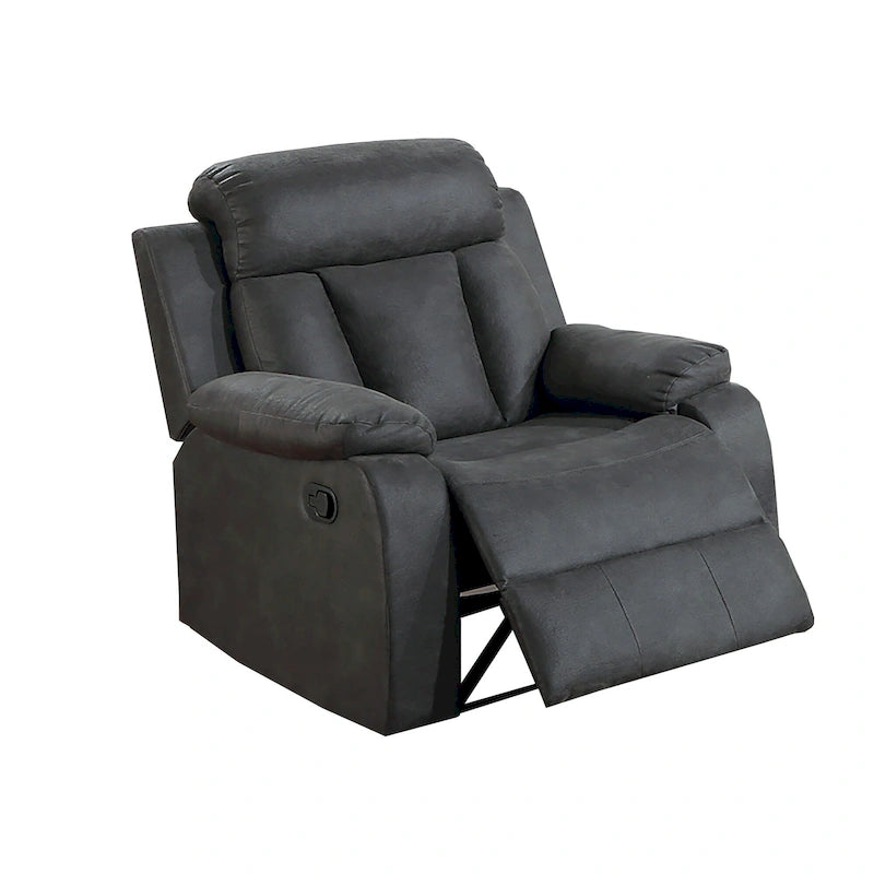 Manual Recliner Chair with Gel Leatherette, Pillow Armrests and Padded Headrest, Multi-Color