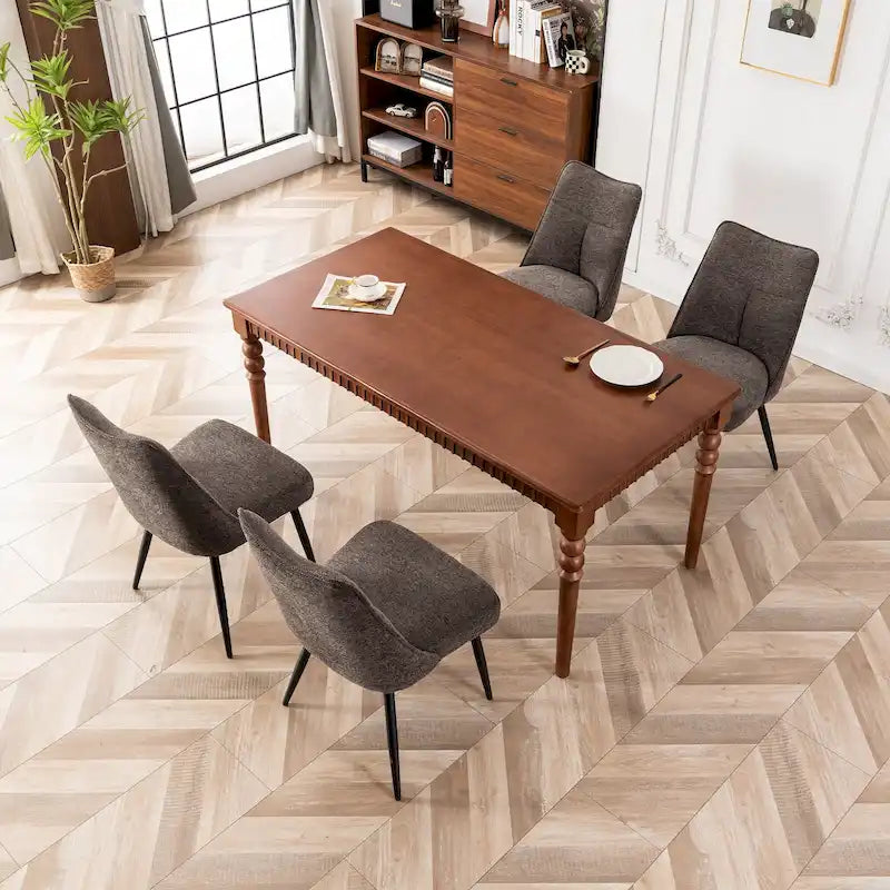 Sedia da pranzo moderna imbottita in tessuto con gambe in metallo e schienale medio, set di 2, multicolore