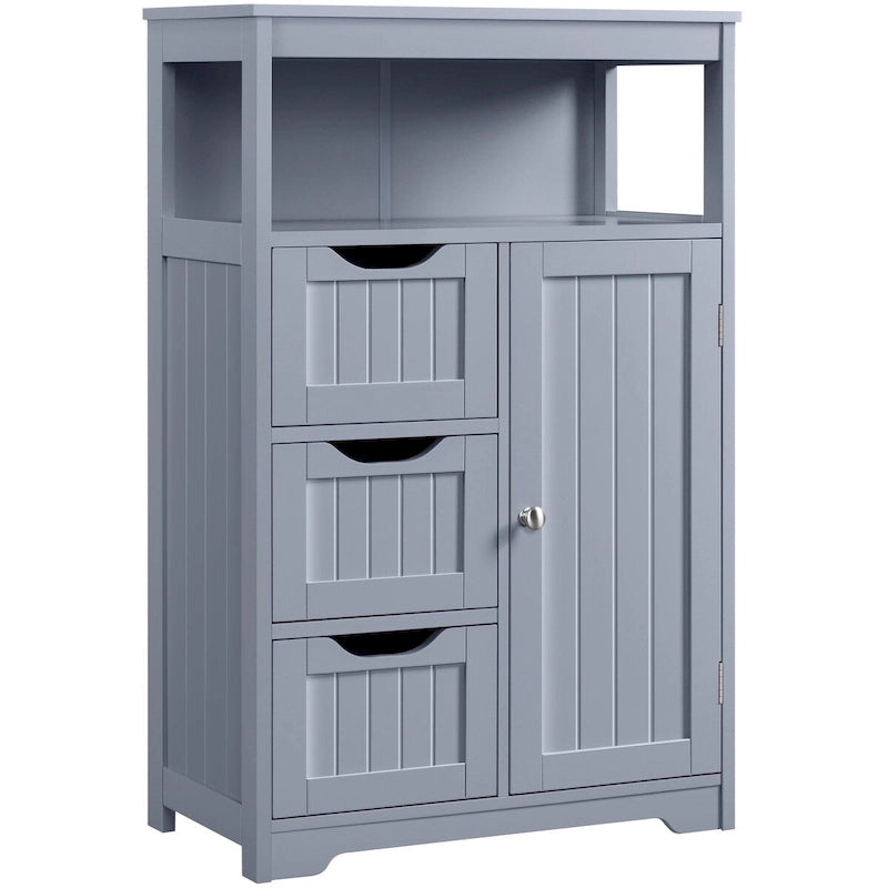 Freestanding Floor Cabinet with Drawers, Open Shelf and Storage Door, Multi-Color