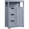Freestanding Floor Cabinet with Drawers, Open Shelf and Storage Door, Multi-Color