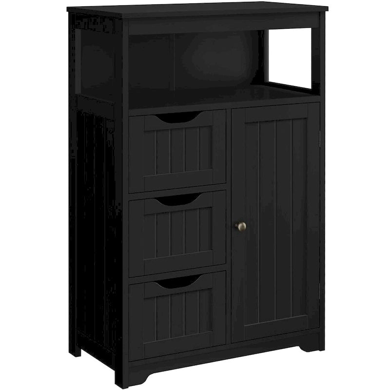 Freestanding Floor Cabinet with Drawers, Open Shelf and Storage Door, Multi-Color