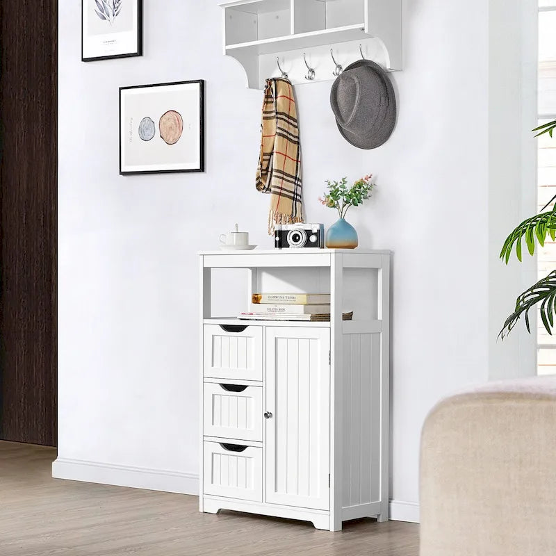 Yaheetech Bathroom Floor Cabinet Bedroom Cabinet Storage Organizer