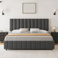 Platform Bed Frame with 4 Storage Drawers, Adjustable Headboard